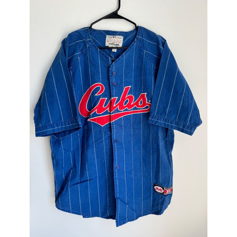 VTG 90s Genuine Merchandise Mirage Chicago Cubs MLB Button Up